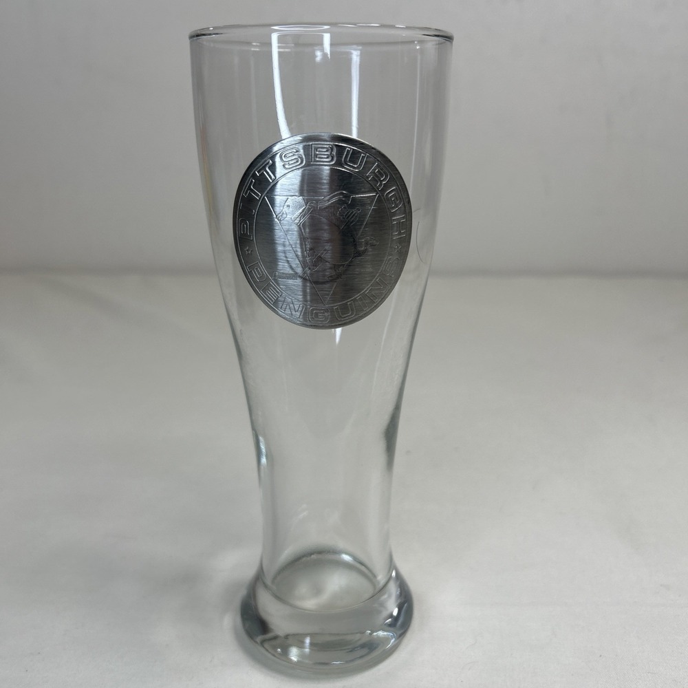 Pittsburgh Penguins Hockey NHL Pilsner Beer Glass Authentic Civic Arena Roof